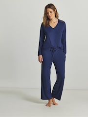 JD Williams Viscose Lace Long Sleeve Pyjamas Set - Imagen 1 de 4