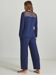 JD Williams Viscose Lace Long Sleeve Pyjamas Set - Imagen 2 de 4