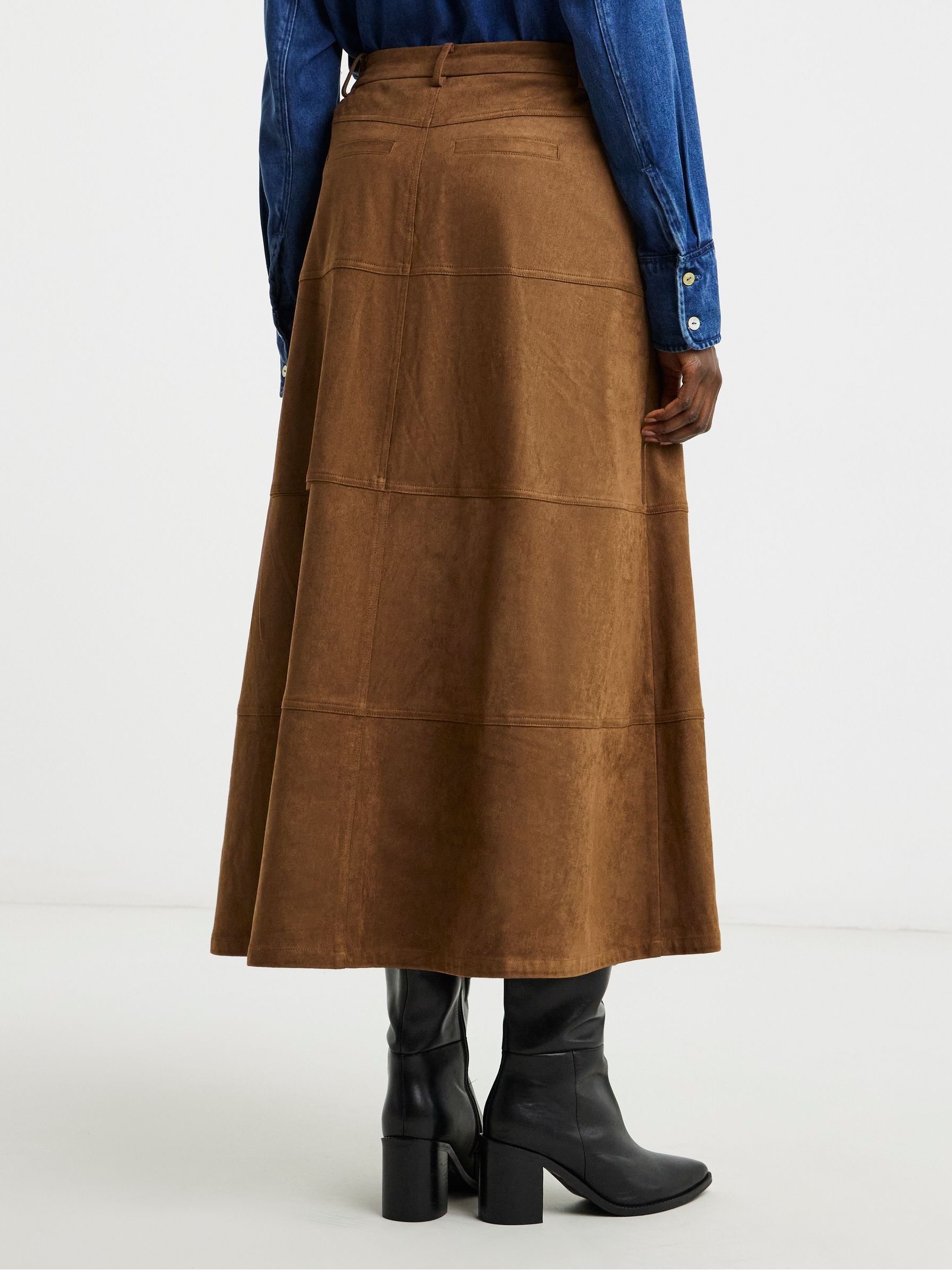Buy JD Williams Brown Suedette Midi Skirt from Next USA