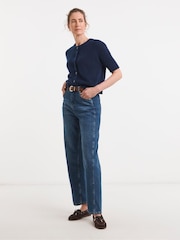 JD Williams Blue Sheer Short Sleeve Cardigan - Image 4 of 4