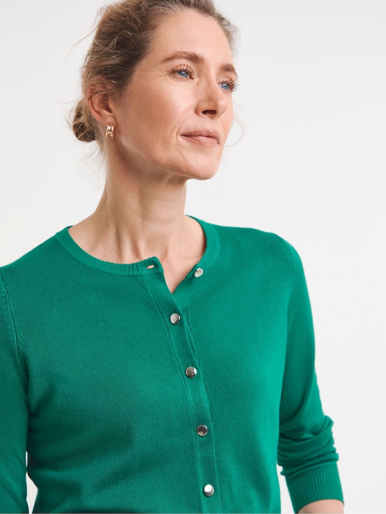 JD Williams Green Crew Neck Cardigan - Image 4 of 4