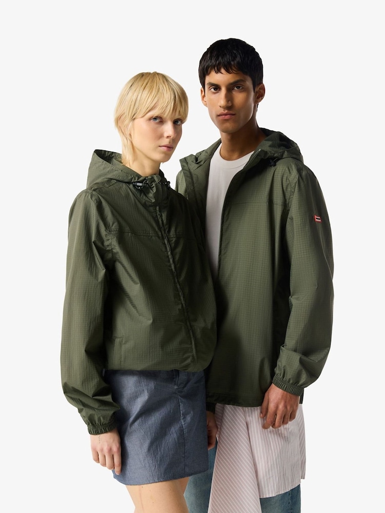 Hunter Green Packable Rain Jacket - Image 1 of 4