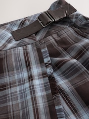 Blue/Brown Check Kilt Midi Skirt - Image 7 of 8