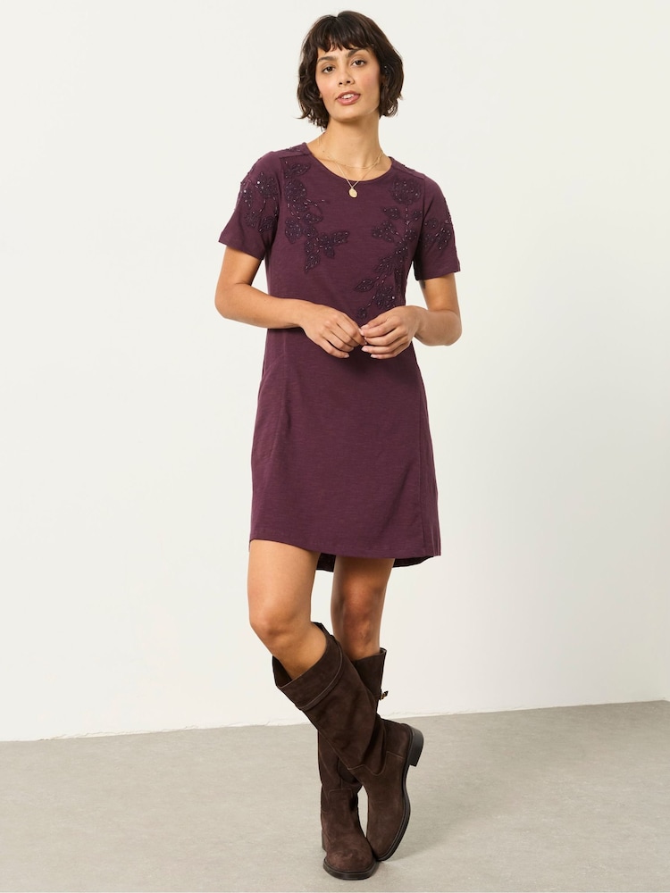 Dunkellila - FatFace Floral Jersey Dress - Bild 1 von 6 Dunkellila - FatFace Floral Jersey Dress - Bild 1 von 6