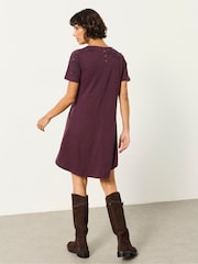 Dunkellila - FatFace Floral Jersey Dress - Bild 2 von 6
