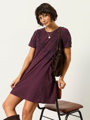 Dunkellila - FatFace Floral Jersey Dress - Bild 5 von 6