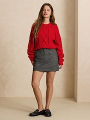 Grey Herringbone Patch Pocket Mini Skirt - Image 2 of 4