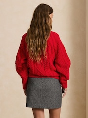 Grey Herringbone Patch Pocket Mini Skirt - Image 3 of 4