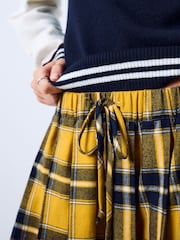 Yellow/Black Check - សំពត់ខ្លីបត់បាន - រូបភាព 5 នៃ 5