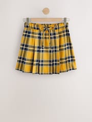 Yellow/Black Check - تنورة قصيرة مطوية سهلة الارتداء - صورة 6 من 8
