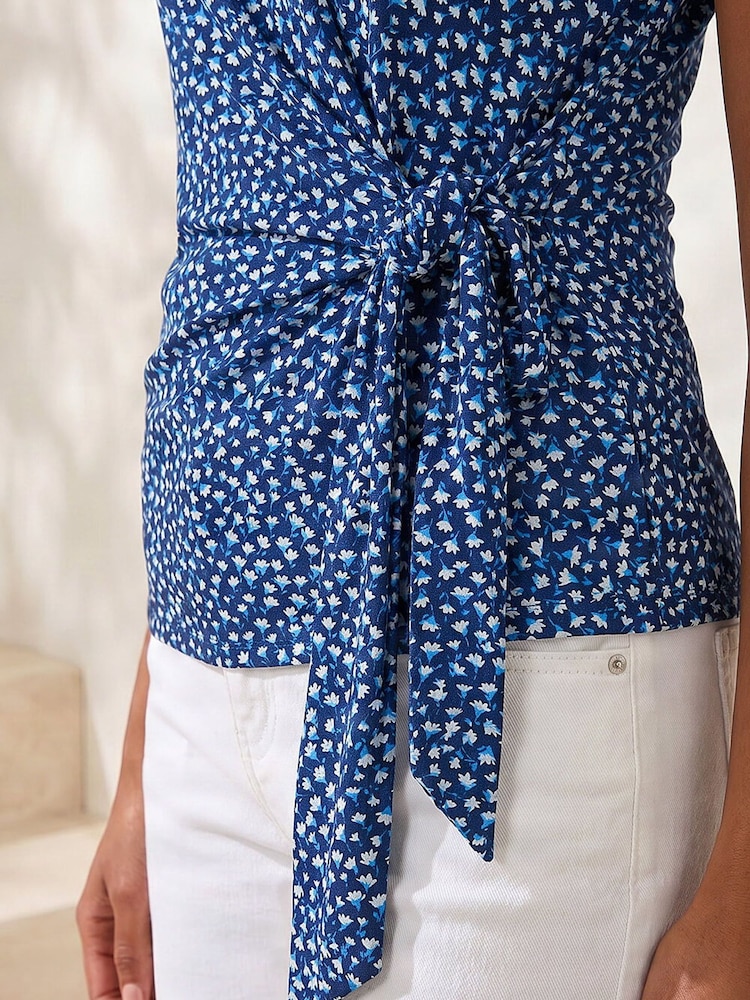 Roman Petite Spot Print Tie Side Top - Bild 4 von 4