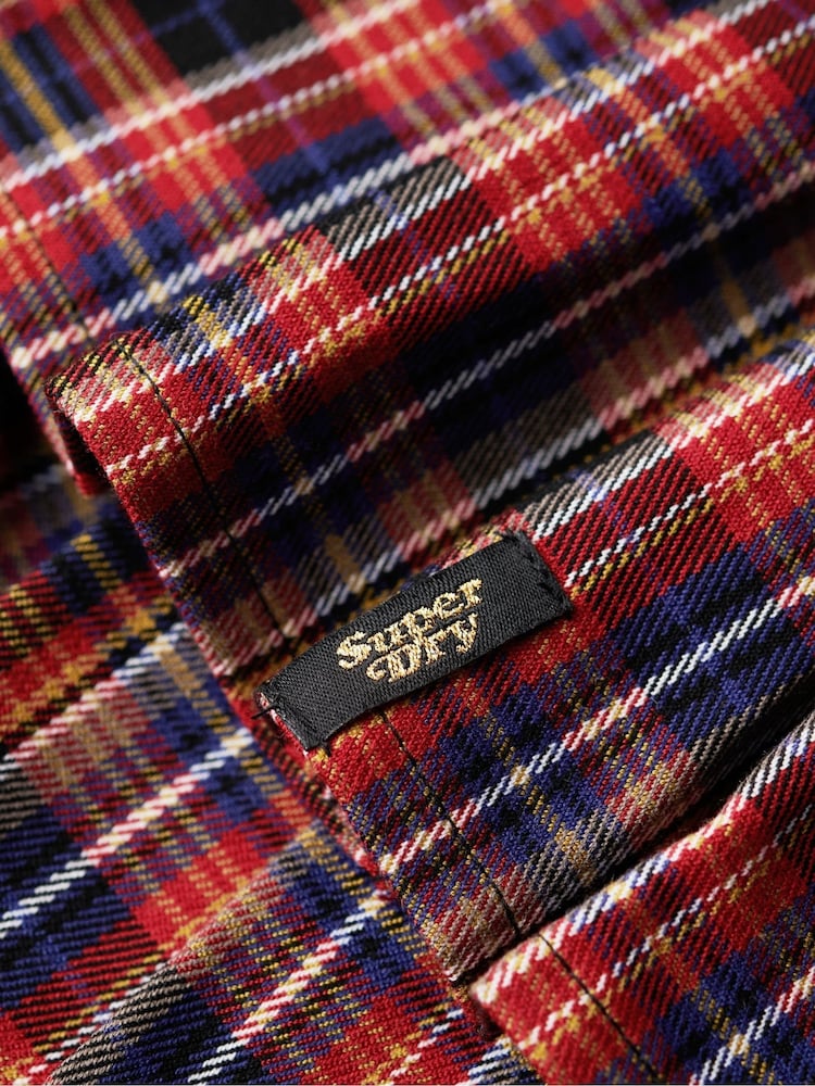 Superdry Red Mid Rise Check Mini Skirt - Image 8 of 8