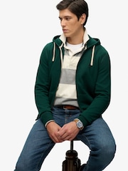 Superdry Green Monogram Embroidered Zip Hoodie - Image 1 of 6