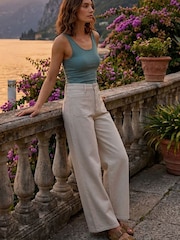 لون طبيعي - بنطلون دينم قطني مطاطي بجيوب للأحجام الصغيرة من Roman - صورة 1 من 5