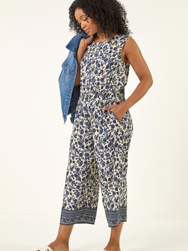 Roman 小さいサイズ・プリントクロップドジャンプスーツ - 画像 1 / 5