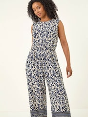 Roman 小さいサイズ・プリントクロップドジャンプスーツ - 画像 2 / 5