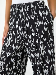 Roman Black Petite Aztec Print Stretch Trousers - Image 6 of 6