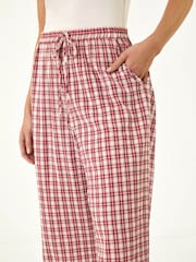 Roman Red Petite Gingham Stretch Cropped Trousers - Image 5 of 5