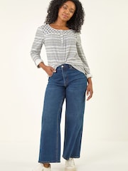 Roman Blue Petite Contrast Front Tunic - Image 2 of 5