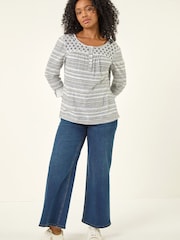 Roman Blue Petite Contrast Front Tunic - Image 4 of 5