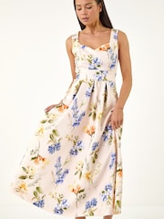 Roman White Petite Waist Detail Dress - Image 4 of 5