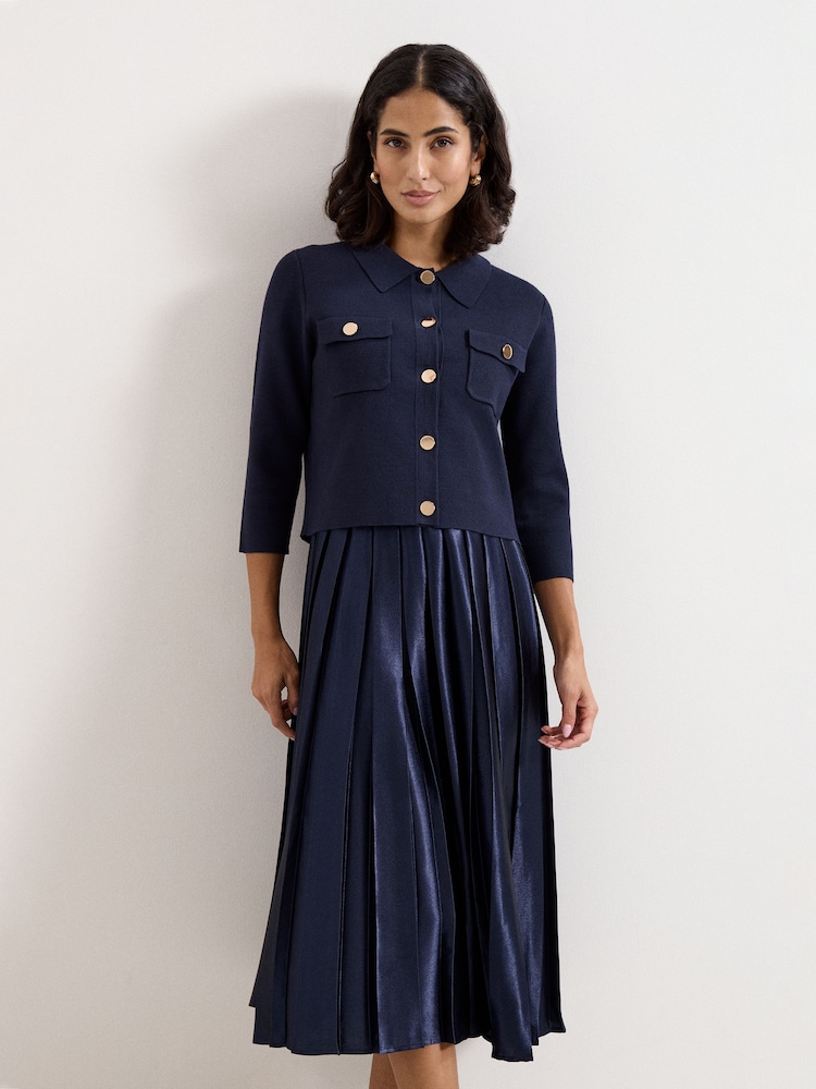 Phase Eight Blue Penny Knit Dress - Image 1 of 6 Phase Eight Blue Penny Knit Dress - Image 1 of 6