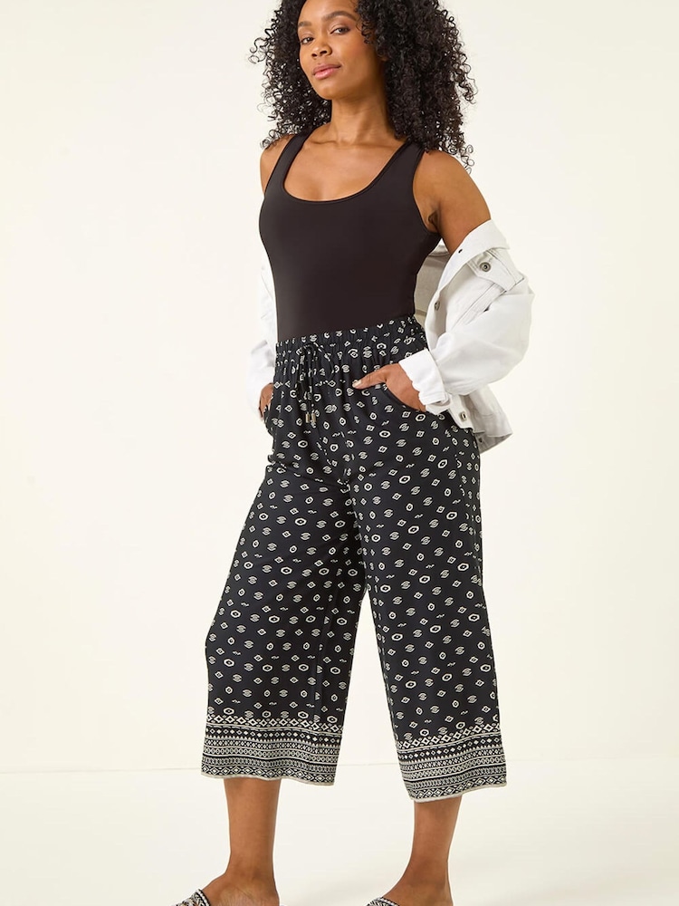 Roman – Cropped-Hose mit Rand-Print, Petite - Bild 1 von 5