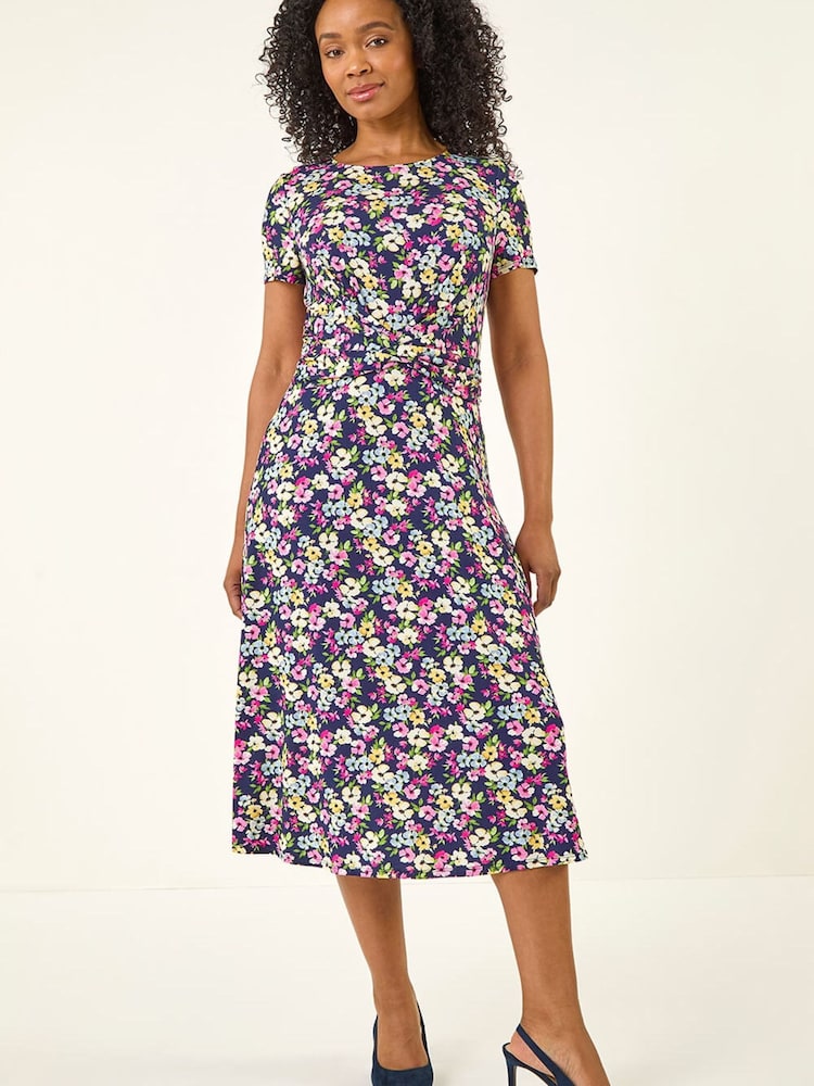 Roman Blue Petite Twist Front Dress - Image 2 of 5