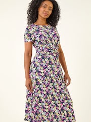 Roman Blue Petite Twist Front Dress - Image 4 of 5