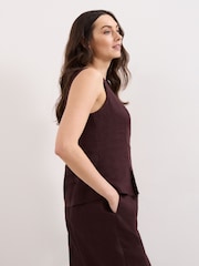 Phase Eight Brown Isabelle Linen Top - Image 5 of 6