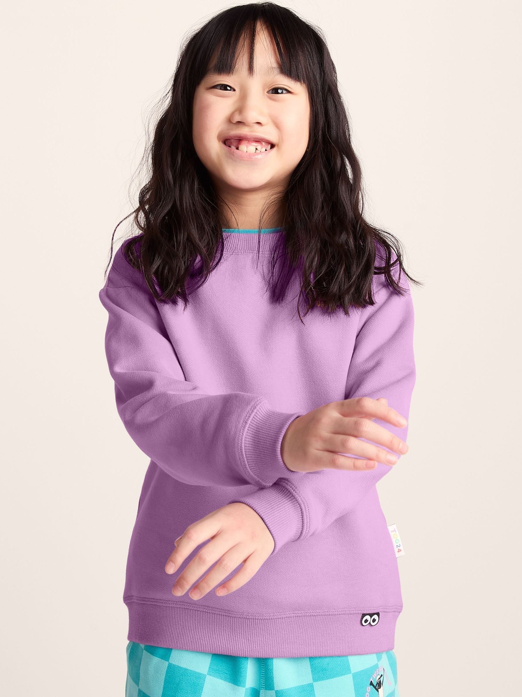 Tog24 Purple Montadale Kids Shaun The Sheep Crew Sweatshirt - Image 2