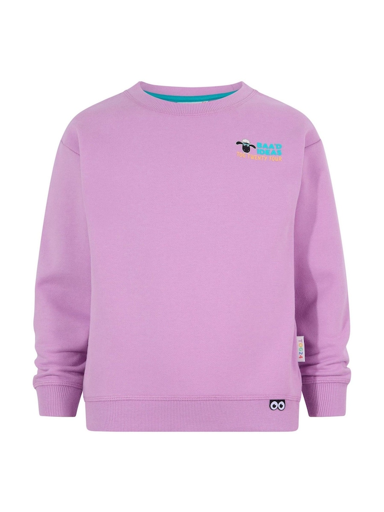 Tog 24 Purple Montadale Kids Shaun The Sheep Crew Sweat Top - Image 7 of 7 Tog 24 Purple Montadale Kids Shaun The Sheep Crew Sweat Top - Image 7 of 7