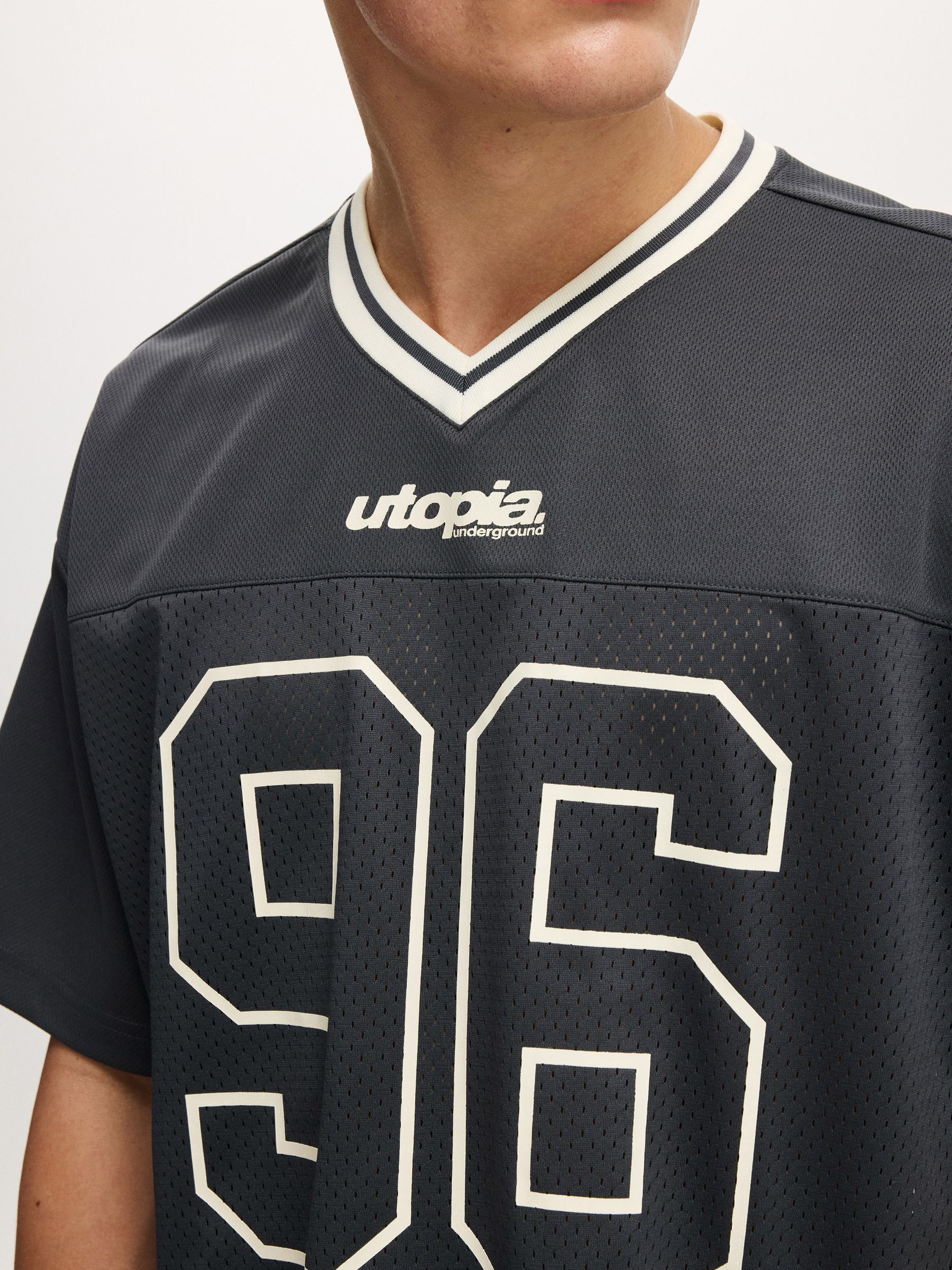 Buy Cotton On Washed Black / Ninety-Six Football Jersey from Next USA