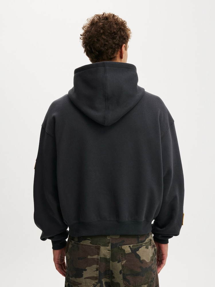Cotton On Black Cropped Zip Up Graphic Hoodie - Image 2 of 7 Cotton On Black Cropped Zip Up Graphic Hoodie - Image 2 of 7