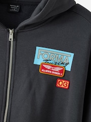 Cotton On Black Cropped Zip Up Graphic Hoodie - Image 7 of 7