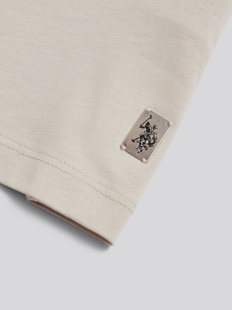 Бежевий - U.S. Polo Assn Smart Mercerised T-Shirt - Image 3 of 3