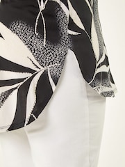 Roman Black Curve Leaf Print Textured Shirt - Image 5 of 5