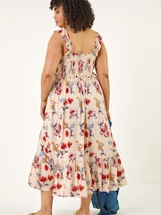 Roman Natural Curve Ditsy Floral Strap Midi Dress - Image 3 of 5