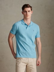 U.S. Polo Assn. Blue Regular Fit Pique Polo Shirt - Image 1 of 8