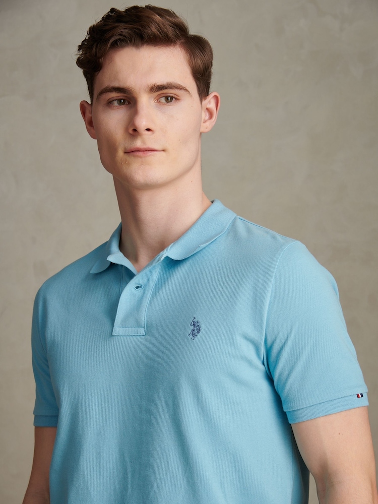 U.S. Polo Assn. Blue Regular Fit Pique Polo Shirt - Image 2 of 8