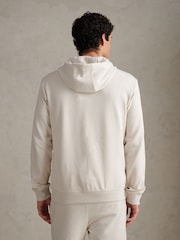 U.S. Polo Assn Cream Double Horsemen Interlock Zip Hoodie - Image 3 of 8
