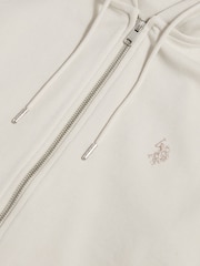 U.S. Polo Assn Cream Double Horsemen Interlock Zip Hoodie - Image 8 of 8