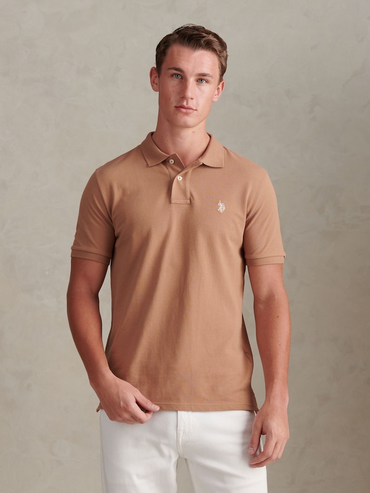 U.S. Polo Assn. Brown Regular Fit Pique Polo Shirt - Image 1 of 7