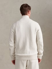 ホワイト - U.S. Polo Assn Herringbone Zip Funnel Sweatshirt - 画像 2 / 9