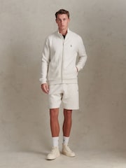 ホワイト - U.S. Polo Assn Herringbone Zip Funnel Sweatshirt - 画像 3 / 9