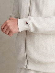 ホワイト - U.S. Polo Assn Herringbone Zip Funnel Sweatshirt - 画像 5 / 9