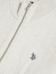 ホワイト - U.S. Polo Assn Herringbone Zip Funnel Sweatshirt - 画像 9 / 9