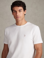 U.S. Polo Assn White Rib Texture T-Shirt - Image 2 of 7