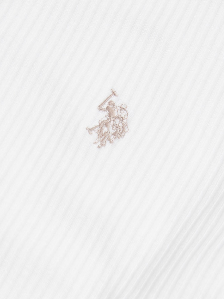 U.S. Polo Assn White Rib Texture T-Shirt - Image 7 of 7