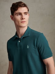 Verde - U.S. Polo Assn Texture Terry Polo Shirt - Imaginea 1 din 7